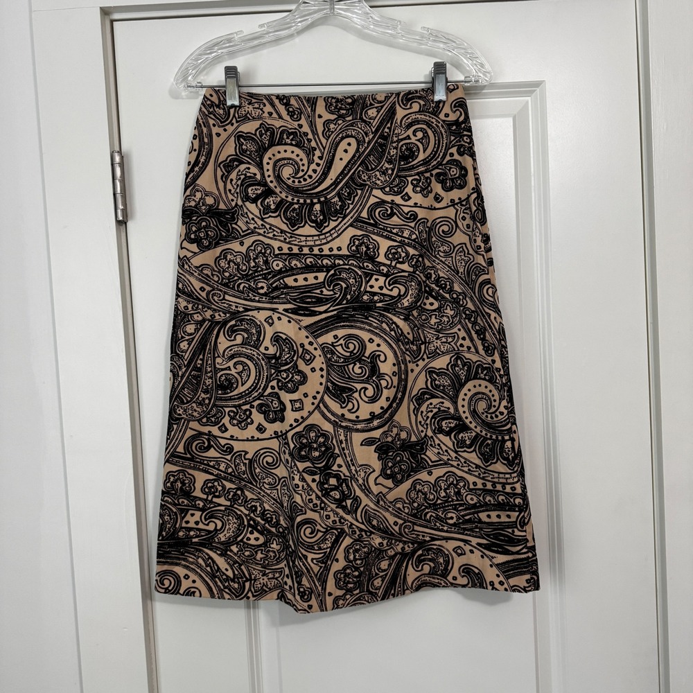 Harold's 2 MIDI Skirt ~ Velvet Floral Paisley A-Line Classic Quiet Luxury